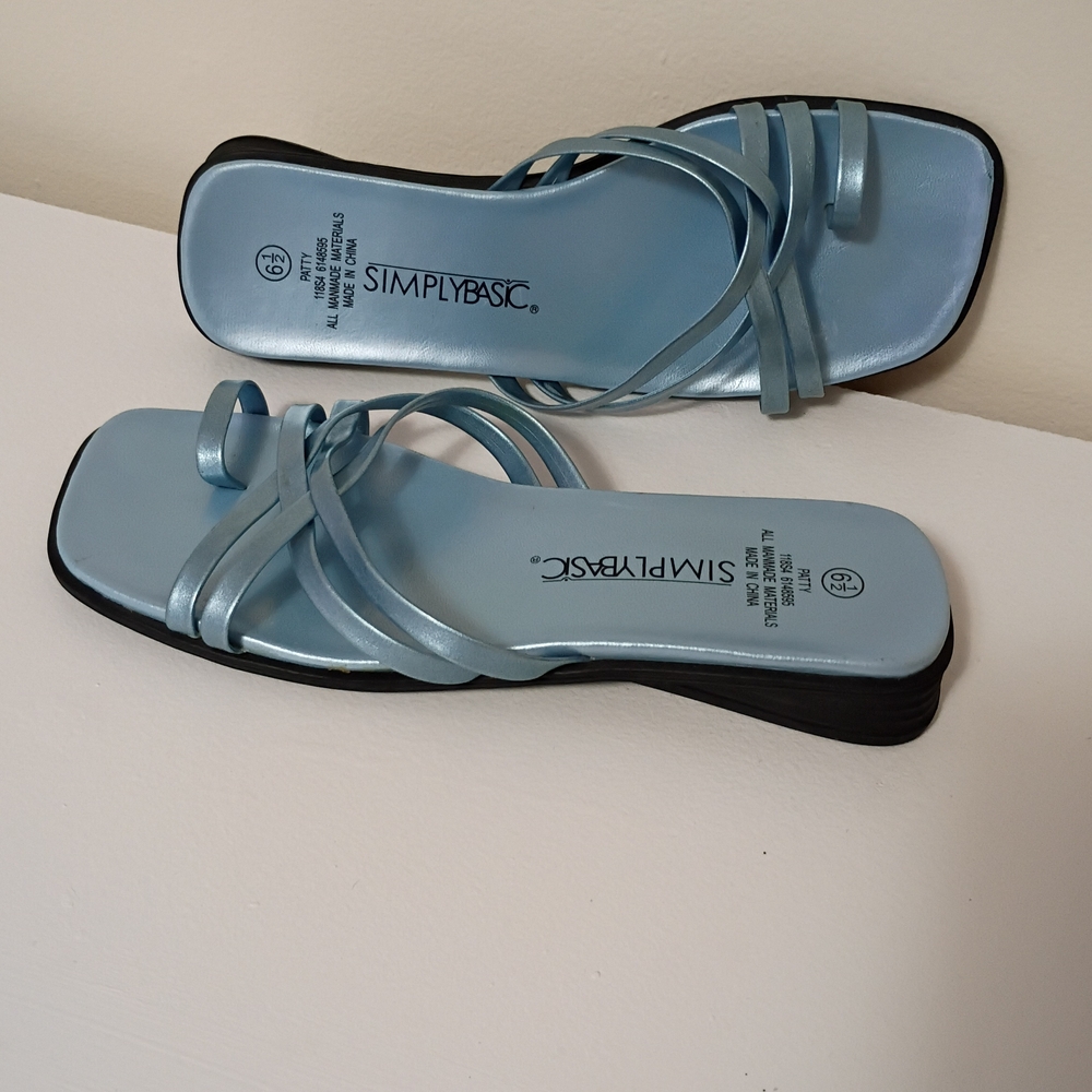 Simply Basic Women's Light Blue Strappy Sandals